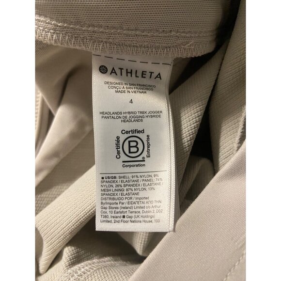 Athleta Headlands Hybrid Trek Jogger Birch Grey Jogger Pants-sz 4 - Picture 11 of 11